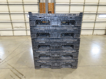 Orbis 48x 44.5" Collapsible Bulk Container Bin 28.7cu-ft Black Stackable BulkPak