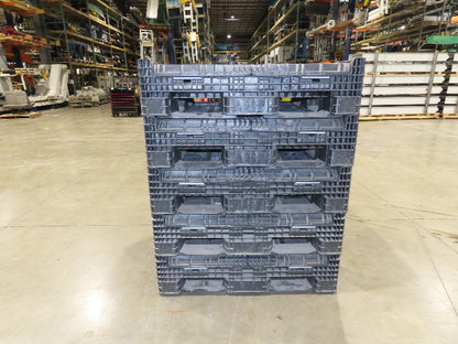 Orbis 48x 44.5" Collapsible Bulk Container Bin 28.7cu-ft Black Stackable BulkPak