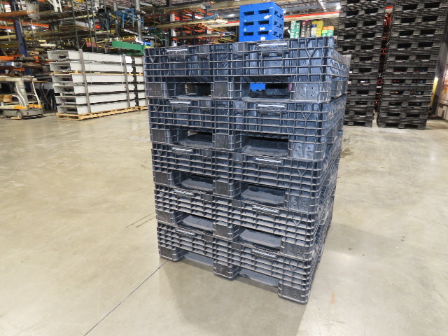 Orbis 48x 44.5" Collapsible Bulk Container Bin 28.7cu-ft Black Stackable BulkPak