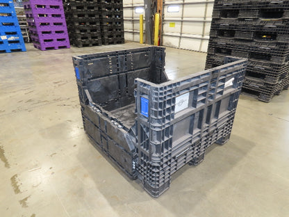 Orbis 48x 44.5" Collapsible Bulk Container Bin 28.7cu-ft Black Stackable BulkPak