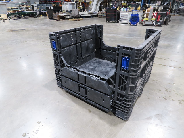 Orbis 48x 44.5" Collapsible Bulk Container Bin 28.7cu-ft Black Stackable BulkPak