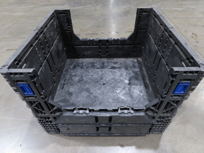 Orbis 48x 44.5" Collapsible Bulk Container Bin 28.7cu-ft Black Stackable BulkPak