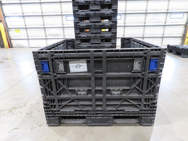 Orbis 48x 44.5" Collapsible Bulk Container Bin 28.7cu-ft Black Stackable BulkPak