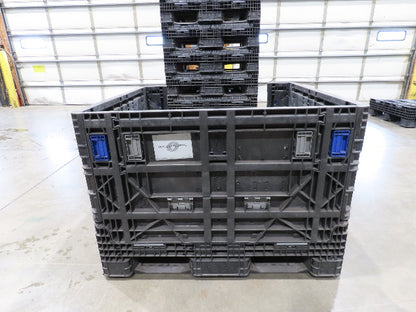Orbis 48x 44.5" Collapsible Bulk Container Bin 28.7cu-ft Black Stackable BulkPak