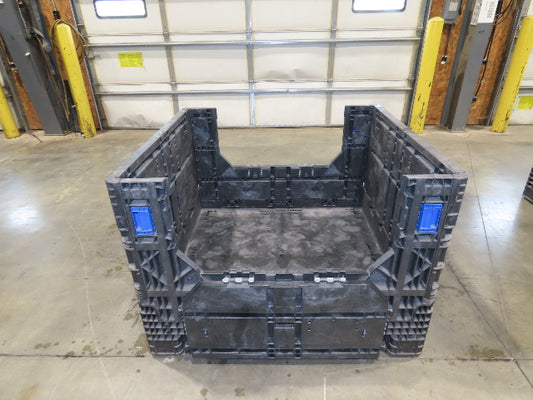 Orbis 48x 44.5" Collapsible Bulk Container Bin 28.7cu-ft Black Stackable BulkPak