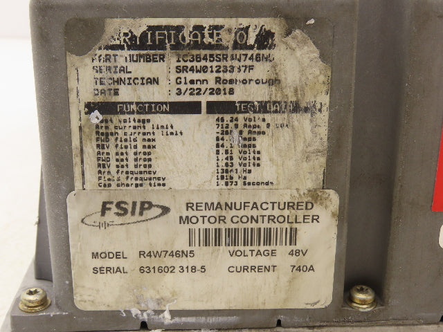 GE IC3645SR4W746N5 Forklift Traction Control Module Off Yale ERC120HGN36TV096