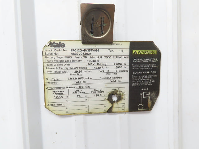 Yale 8620080 Forklift Hydraulic Haldex Pump & Motor 36/48VDC Off ERC120HGN