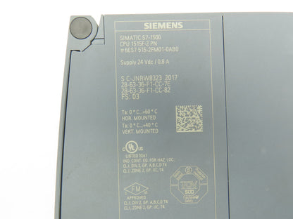 Siemens 6ES7 515-2FM01-0AB0 CPU 1515F-2 PN SIMATIC S7-1500 Fail-Safe PLC