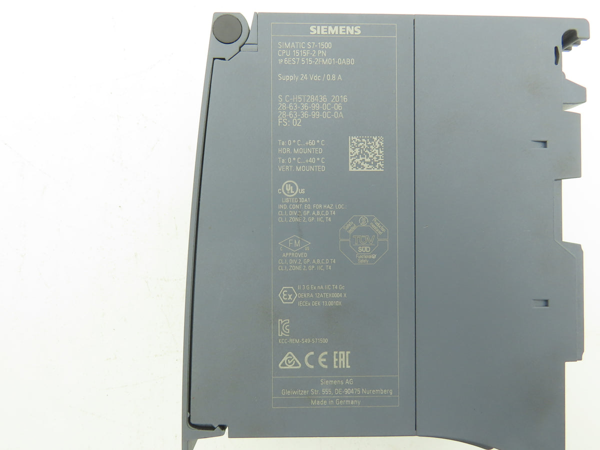 Siemens 6ES7 515-2FM01-0AB0 CPU 1515F-2 PN SIMATIC S7-1500 Fail-Safe PLC