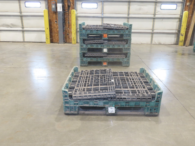 Orbis 40"x 48" Collapsible Bulk Container Bin Black Green Stackable 34"H