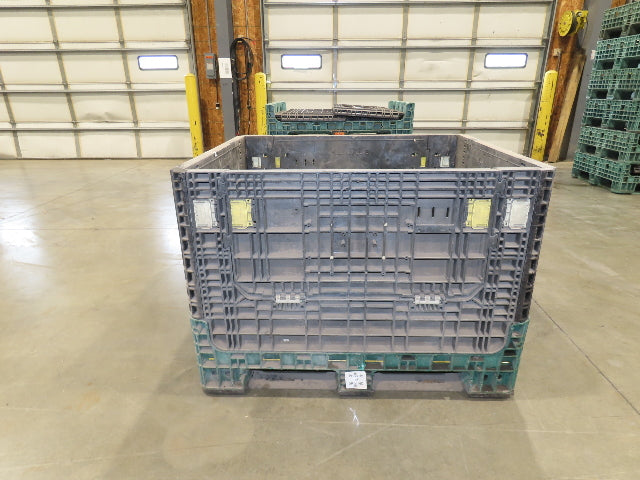 Orbis 40"x 48" Collapsible Bulk Container Bin Black Green Stackable 34"H