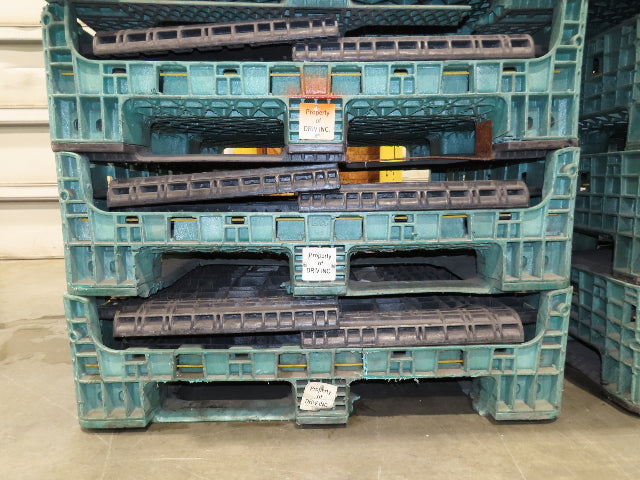 Orbis 40"x 48" Collapsible Bulk Container Bin Black Green Stackable 34"H  *Read*
