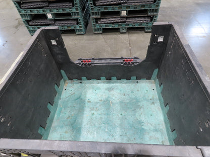 Orbis 40"x 48" Collapsible Bulk Container Bin Black Green Stackable 34"H  *Read*