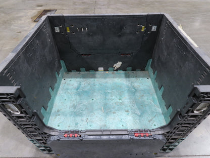 Orbis 40"x 48" Collapsible Bulk Container Bin Black Green Stackable 34"H  *Read*