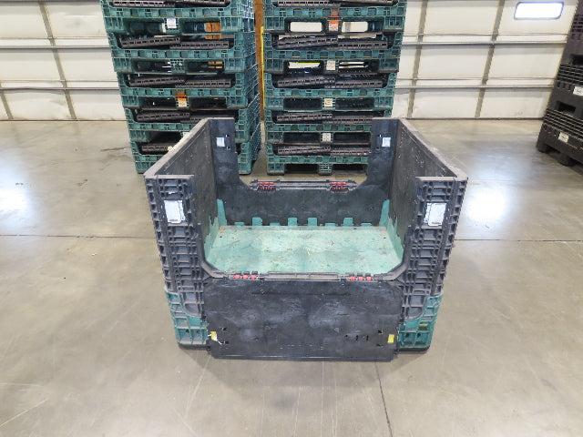 Orbis 40"x 48" Collapsible Bulk Container Bin Black Green Stackable 34"H  *Read*