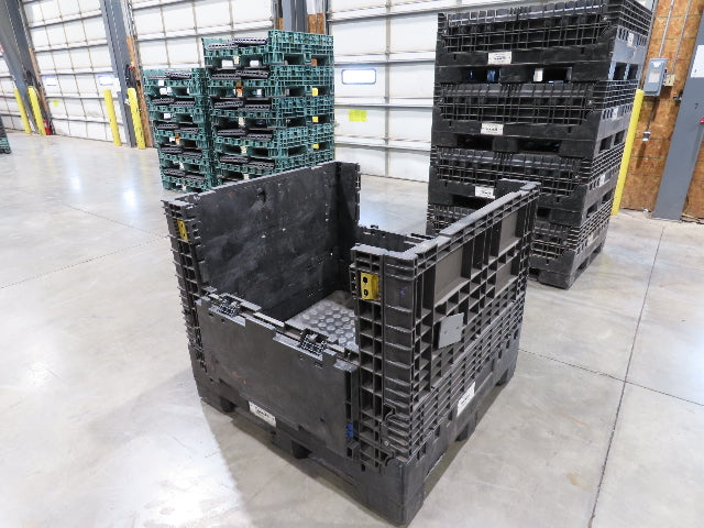 Buckhorn 48"x 45" Collapsible Bulk Container Bin Black Stackable 40.5"H  *Read*