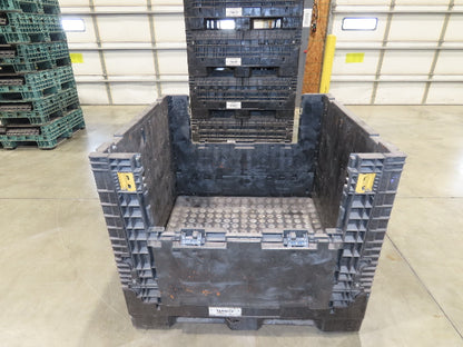 Buckhorn 48"x 45" Collapsible Bulk Container Bin Black Stackable 40.5"H  *Read*
