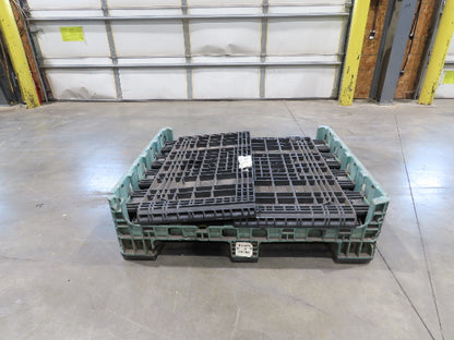 Orbis 40"x 48" Collapsible Bulk Container Bin Black Green Stackable 34"H