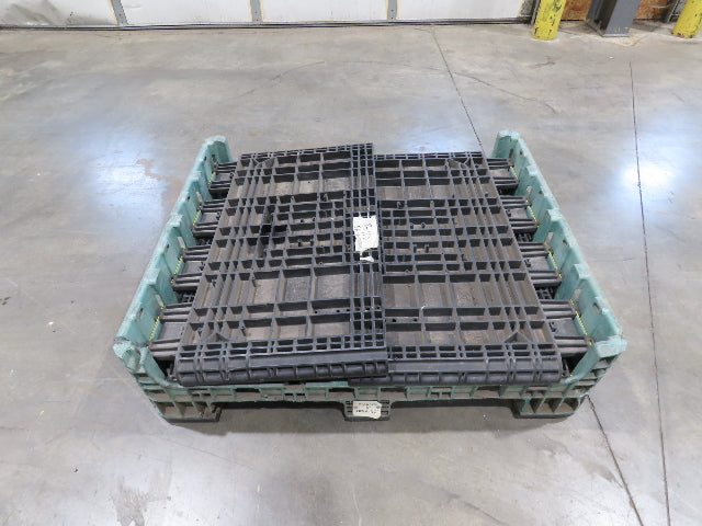 Orbis 40"x 48" Collapsible Bulk Container Bin Black Green Stackable 34"H