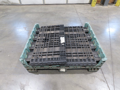 Orbis 40"x 48" Collapsible Bulk Container Bin Black Green Stackable 34"H