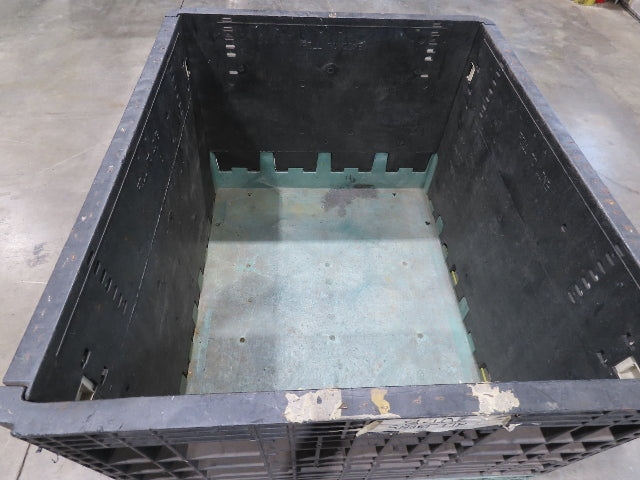 Orbis 40"x 48" Collapsible Bulk Container Bin Black Green Stackable 34"H