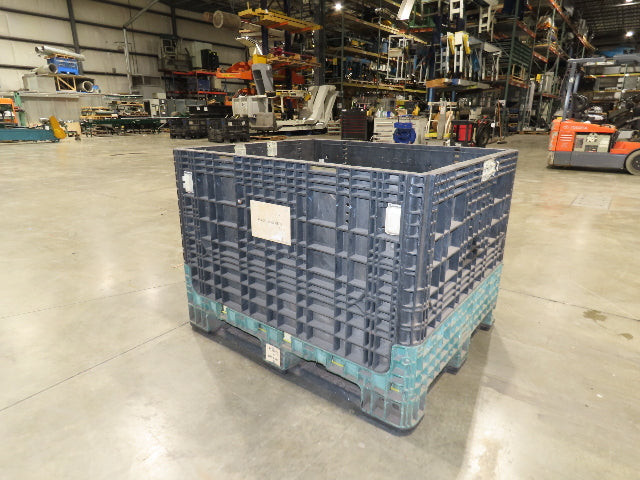 Orbis 40"x 48" Collapsible Bulk Container Bin Black Green Stackable 34"H