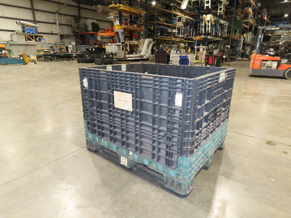 Orbis 40"x 48" Collapsible Bulk Container Bin Black Green Stackable 34"H