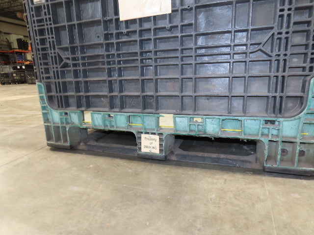 Orbis 40"x 48" Collapsible Bulk Container Bin Black Green Stackable 34"H