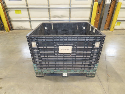 Orbis 40"x 48" Collapsible Bulk Container Bin Black Green Stackable 34"H