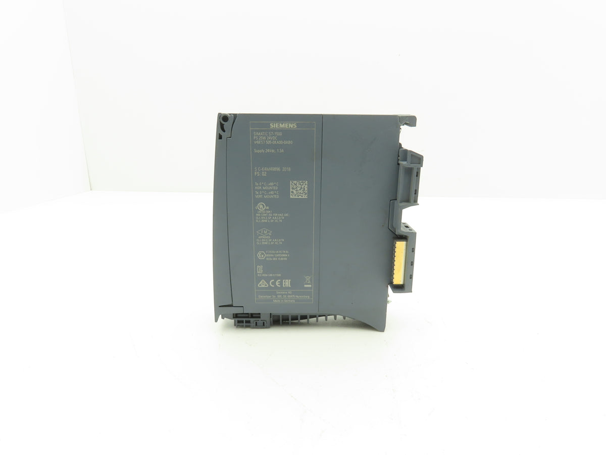 Siemens 6ES7 505-0KA00-0AB0 PS 25W 24VDC SIMATIC S7-1500 System Power Supply