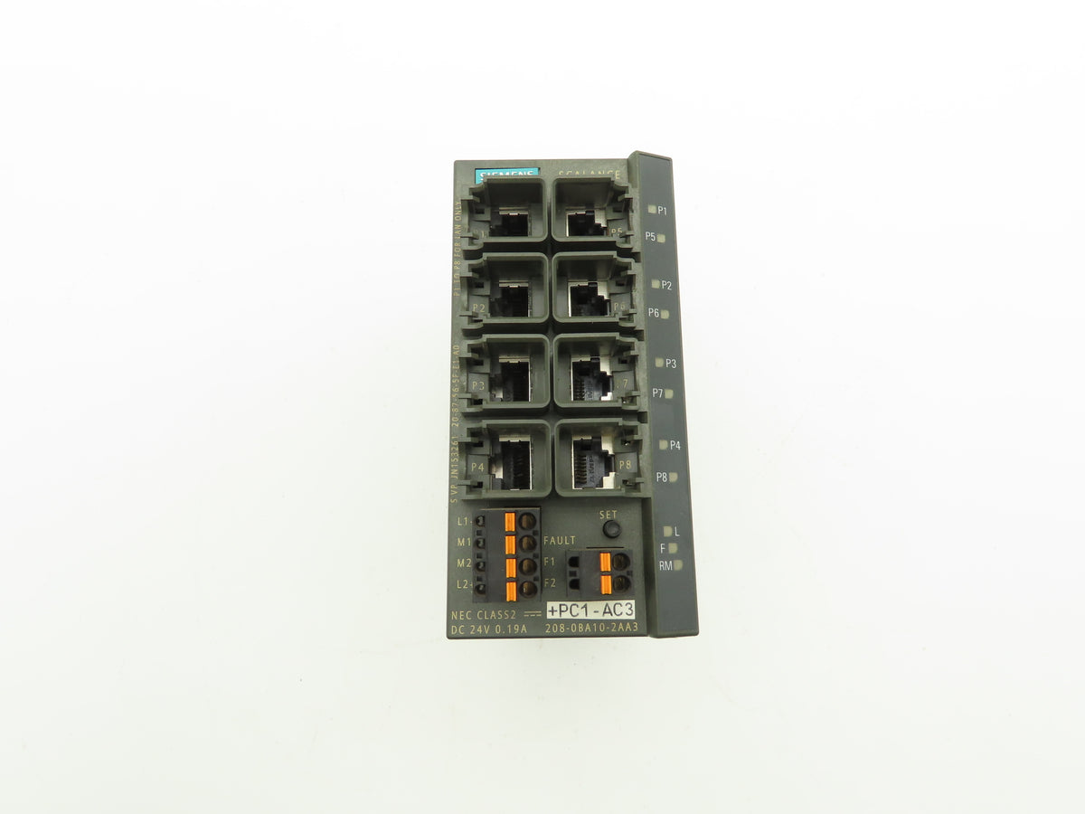 Siemens 6GK5208-0BA10-2AA3 SCALANCE X208 Managed IE Switch 8x 10/100 Mbps RJ45