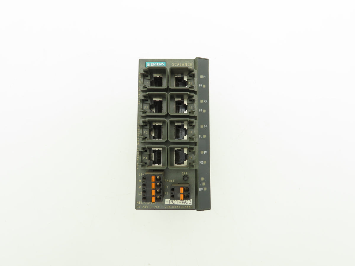 Siemens 6GK5208-0BA10-2AA3 SCALANCE X208 Managed IE Switch 8x 10/100 Mbps RJ45