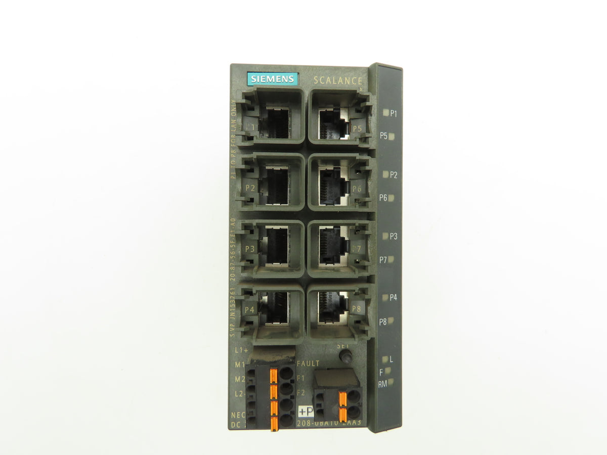 Siemens 6GK5208-0BA10-2AA3 SCALANCE X208 Managed IE Switch 8x 10/100 Mbps RJ45