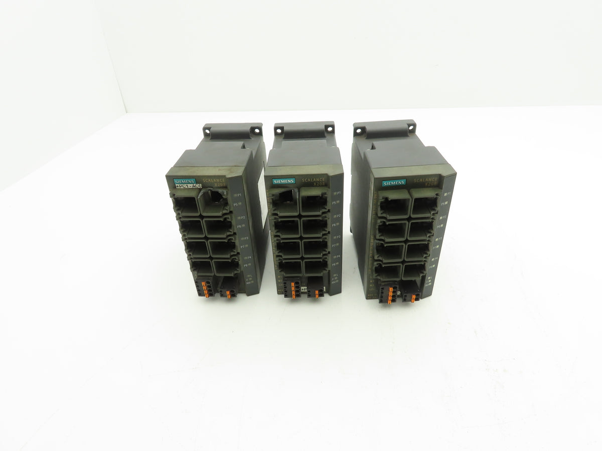Siemens 6GK5208-0BA10-2AA3 SCALANCE X208 Managed IE Switch Lot of 3