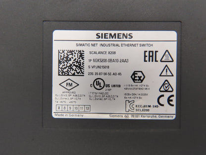 Siemens 6GK5208-0BA10-2AA3 SCALANCE X208 Managed IE Switch Lot of 3