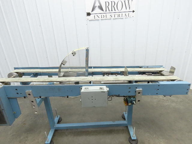 12"x 72" Belt Conveyor Pneumatic Box Pusher Filling Station Dual Belt 230V 3PH