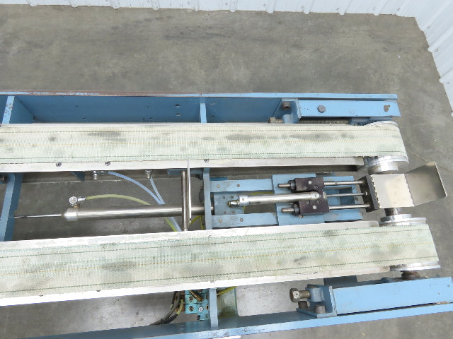 12"x 72" Belt Conveyor Pneumatic Box Pusher Filling Station Dual Belt 230V 3PH