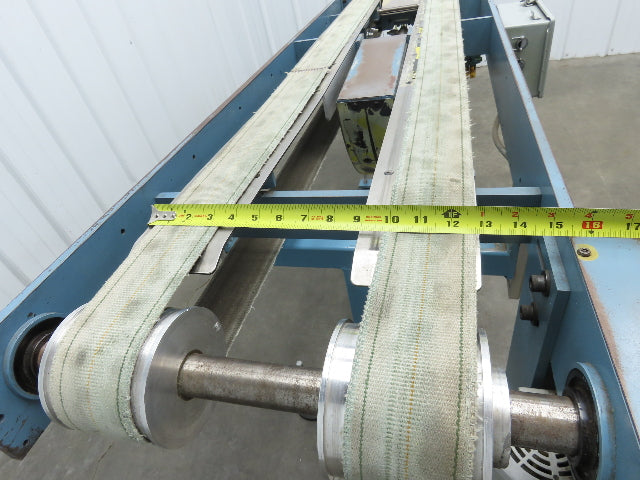 12"x 72" Belt Conveyor Pneumatic Box Pusher Filling Station Dual Belt 230V 3PH