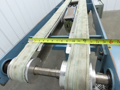 12"x 72" Belt Conveyor Pneumatic Box Pusher Filling Station Dual Belt 230V 3PH