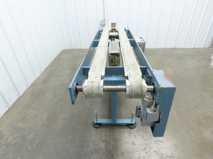 12"x 72" Belt Conveyor Pneumatic Box Pusher Filling Station Dual Belt 230V 3PH