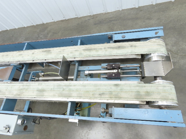 12"x 72" Belt Conveyor Pneumatic Box Pusher Filling Station Dual Belt 230V 3PH