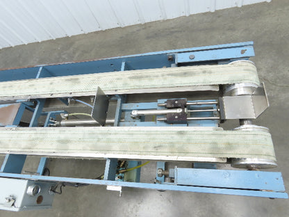 12"x 72" Belt Conveyor Pneumatic Box Pusher Filling Station Dual Belt 230V 3PH