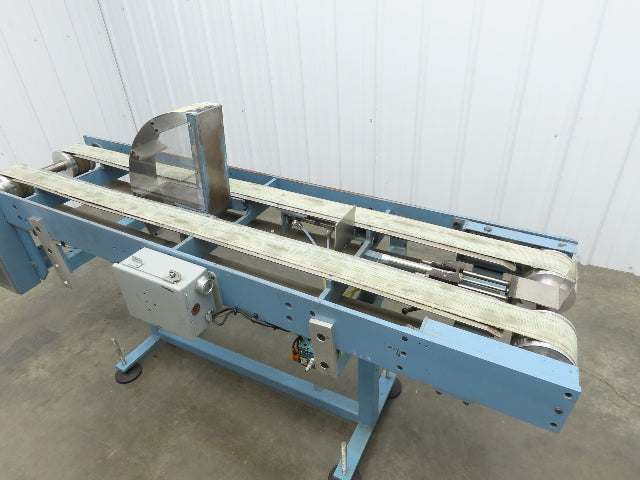12"x 72" Belt Conveyor Pneumatic Box Pusher Filling Station Dual Belt 230V 3PH