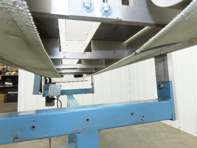 18"x 60" Dual Belt Conveyor 4" Belts 230V 3PH 60 FPM Chain Drive Adj Height