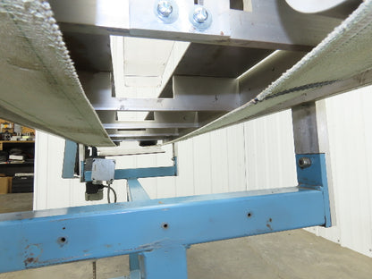 18"x 60" Dual Belt Conveyor 4" Belts 230V 3PH 60 FPM Chain Drive Adj Height