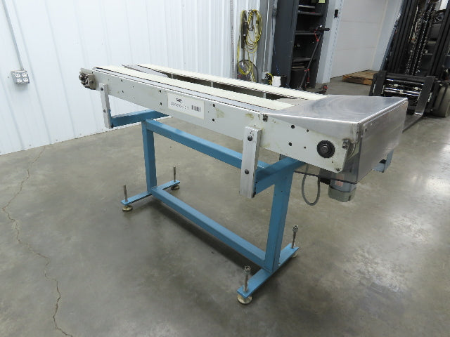 18"x 60" Dual Belt Conveyor 4" Belts 230V 3PH 60 FPM Chain Drive Adj Height