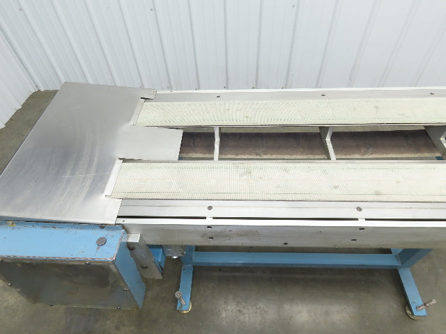 18"x 60" Dual Belt Conveyor 4" Belts 230V 3PH 60 FPM Chain Drive Adj Height