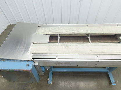 18"x 60" Dual Belt Conveyor 4" Belts 230V 3PH 60 FPM Chain Drive Adj Height