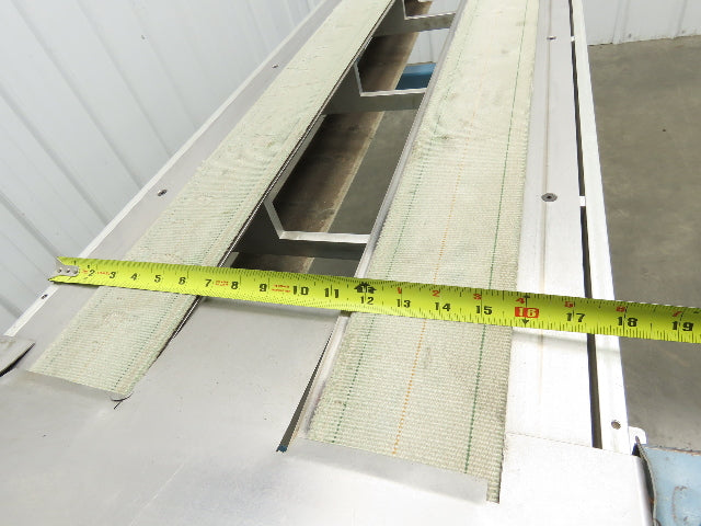 18"x 60" Dual Belt Conveyor 4" Belts 230V 3PH 60 FPM Chain Drive Adj Height