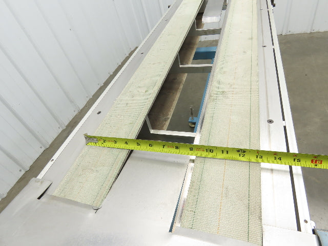 18"x 60" Dual Belt Conveyor 4" Belts 230V 3PH 60 FPM Chain Drive Adj Height